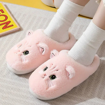 Cozy Cat Plush Slippers