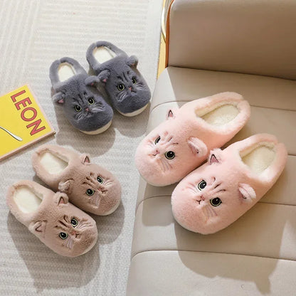 Cozy Cat Plush Slippers