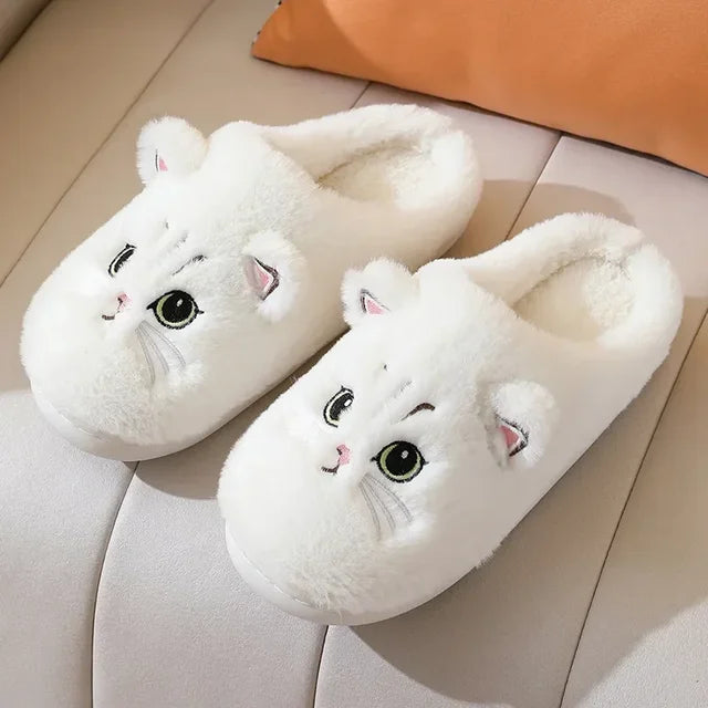 Cozy Cat Plush Slippers