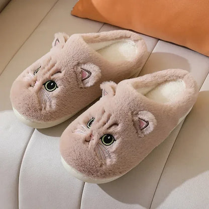 Cozy Cat Plush Slippers