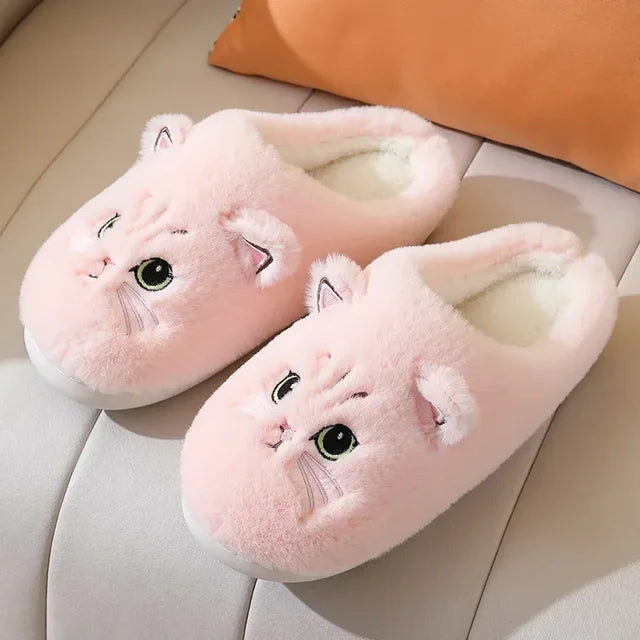 Cozy Cat Plush Slippers