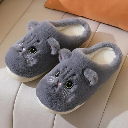 Cozy Cat Plush Slippers