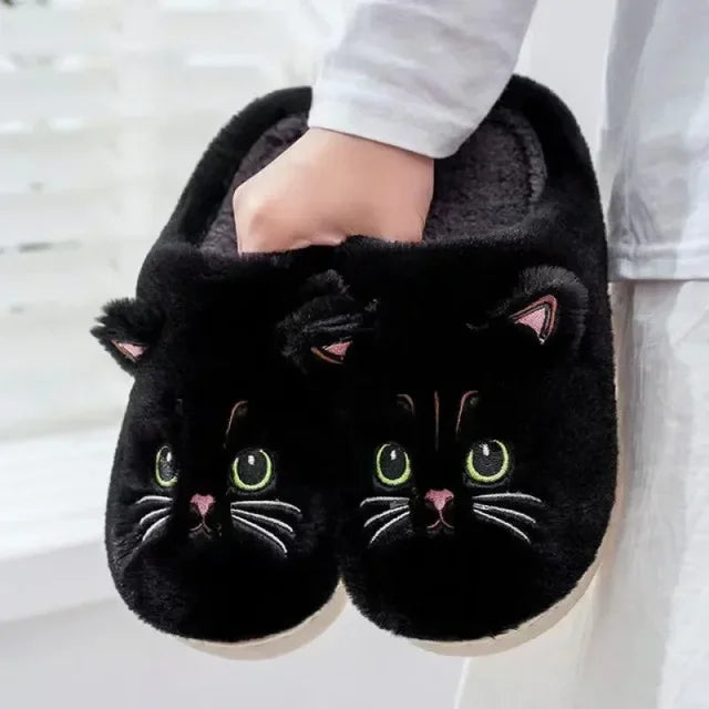 Cozy Cat Plush Slippers